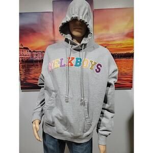 Nelk Boys Full Send Size M Chenille Heavyweight French Terry Hoodie Men Gray #C